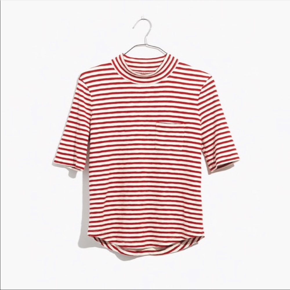Madewell Striped Mock neck top